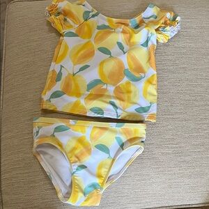 Carter's Yellow Lemon Print Kids Swim Set